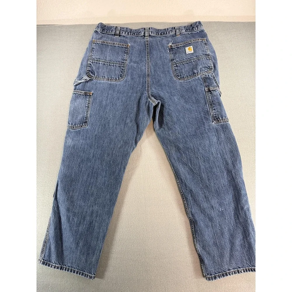 Carhartt Double Knee Jeans Mens 40x30 Medium Wash Blue Work Denim Loose Fit
